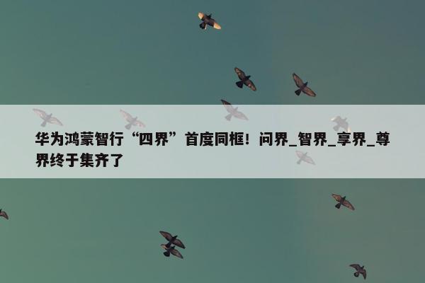 华为鸿蒙智行“四界”首度同框！问界_智界_享界_尊界终于集齐了