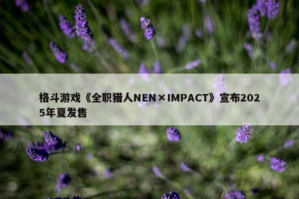 格斗游戏《全职猎人NEN×IMPACT》宣布2025年夏发售