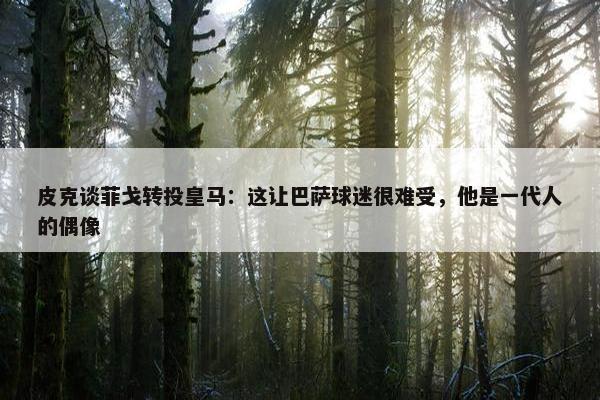 皮克谈菲戈转投皇马：这让巴萨球迷很难受，他是一代人的偶像