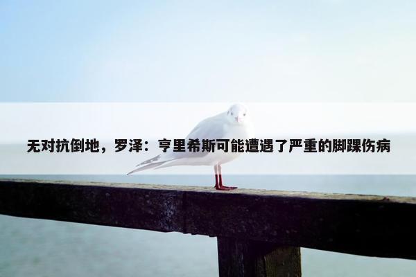 无对抗倒地，罗泽：亨里希斯可能遭遇了严重的脚踝伤病