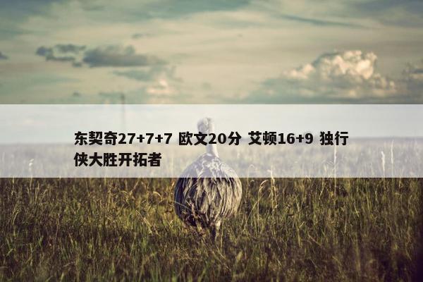 东契奇27+7+7 欧文20分 艾顿16+9 独行侠大胜开拓者