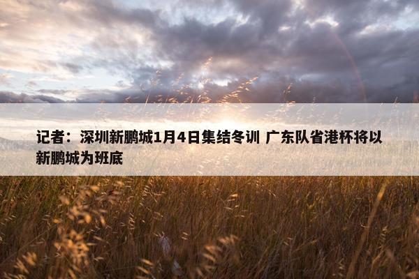 记者：深圳新鹏城1月4日集结冬训 广东队省港杯将以新鹏城为班底