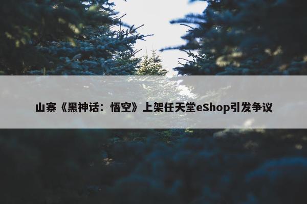 山寨《黑神话：悟空》上架任天堂eShop引发争议