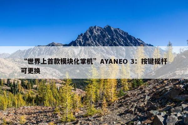 “世界上首款模块化掌机”AYANEO 3：按键摇杆可更换