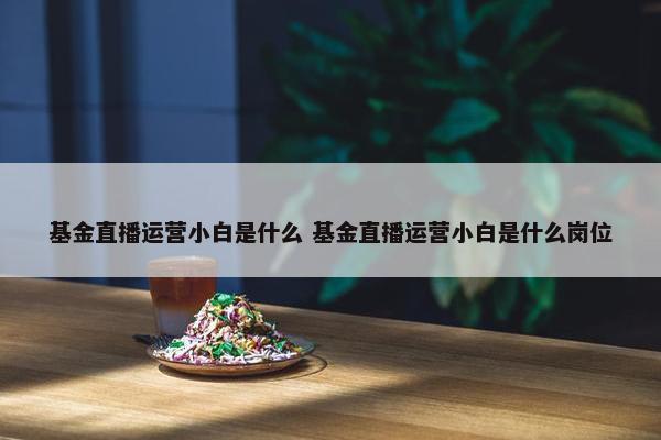 基金直播运营小白是什么 基金直播运营小白是什么岗位