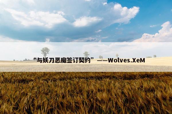 “与妖刀恶魔签订契约”——Wolves.XeM