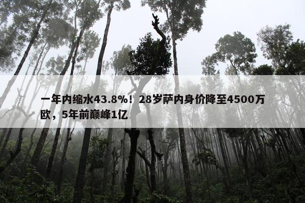 一年内缩水43.8%！28岁萨内身价降至4500万欧，5年前巅峰1亿