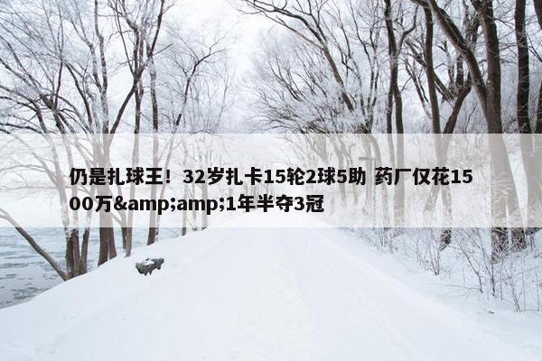 仍是扎球王！32岁扎卡15轮2球5助 药厂仅花1500万&amp;1年半夺3冠