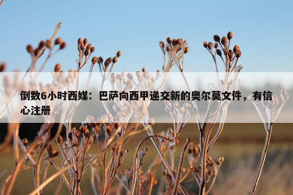 倒数6小时西媒：巴萨向西甲递交新的奥尔莫文件，有信心注册