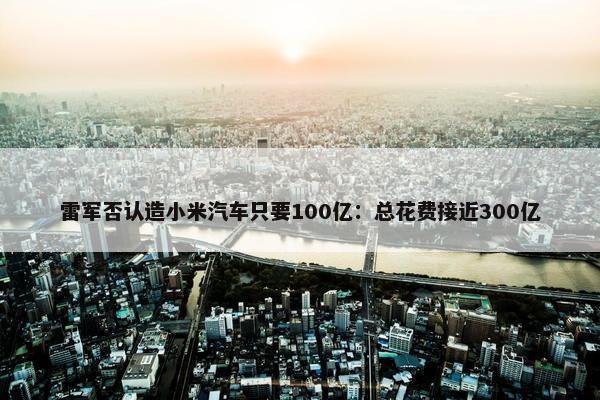 雷军否认造小米汽车只要100亿：总花费接近300亿