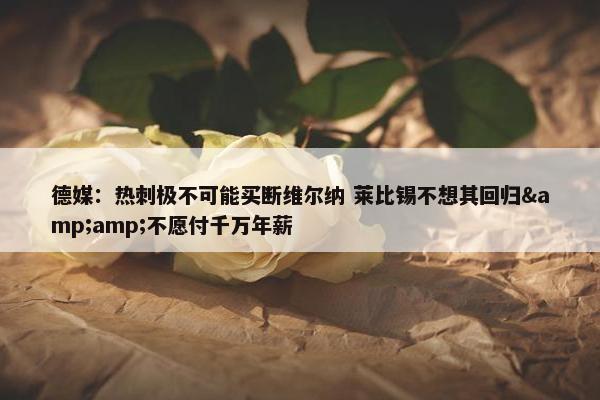 德媒：热刺极不可能买断维尔纳 莱比锡不想其回归&amp;不愿付千万年薪