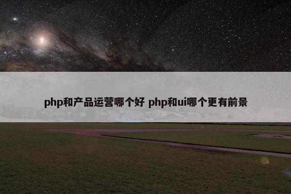 php和产品运营哪个好 php和ui哪个更有前景