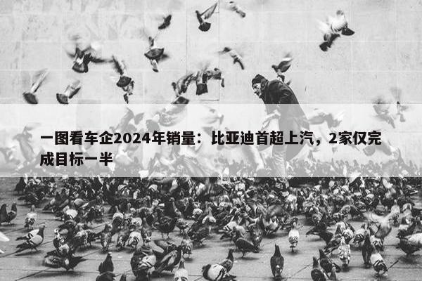 一图看车企2024年销量：比亚迪首超上汽，2家仅完成目标一半