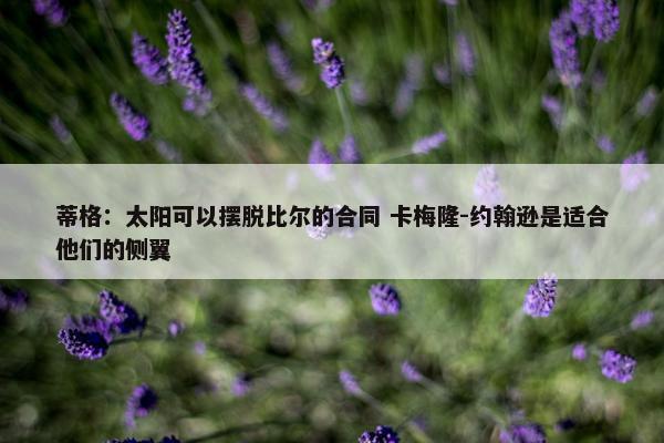 蒂格：太阳可以摆脱比尔的合同 卡梅隆-约翰逊是适合他们的侧翼