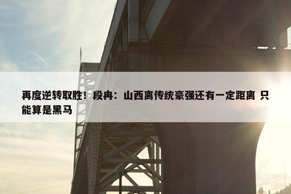 再度逆转取胜！段冉：山西离传统豪强还有一定距离 只能算是黑马