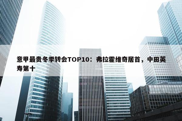 意甲最贵冬季转会TOP10：弗拉霍维奇居首，中田英寿第十