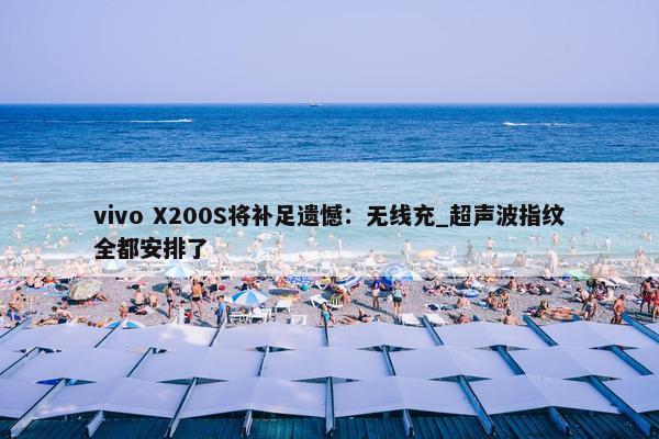 vivo X200S将补足遗憾：无线充_超声波指纹全都安排了