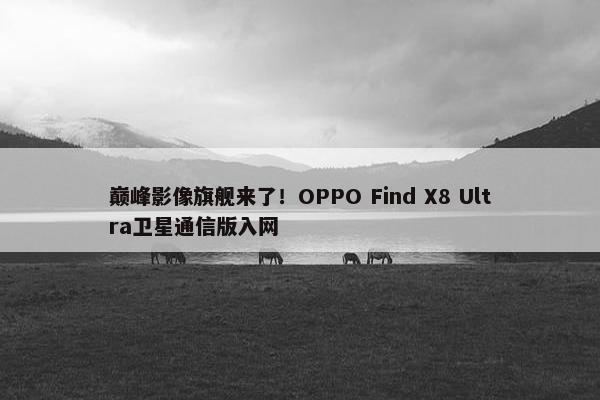 巅峰影像旗舰来了！OPPO Find X8 Ultra卫星通信版入网