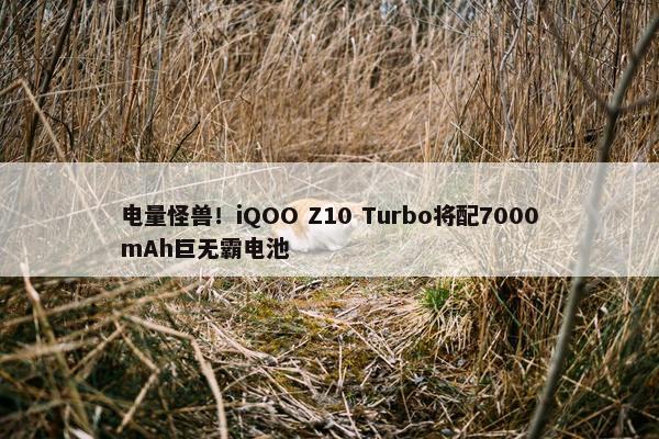 电量怪兽！iQOO Z10 Turbo将配7000mAh巨无霸电池