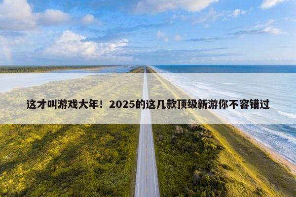 这才叫游戏大年！2025的这几款顶级新游你不容错过