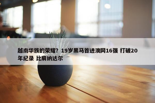 越南华族的荣耀？19岁黑马首进澳网16强 打破20年纪录 比肩纳达尔