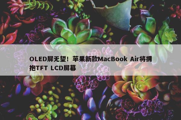 OLED屏无望！苹果新款MacBook Air将拥抱TFT LCD屏幕