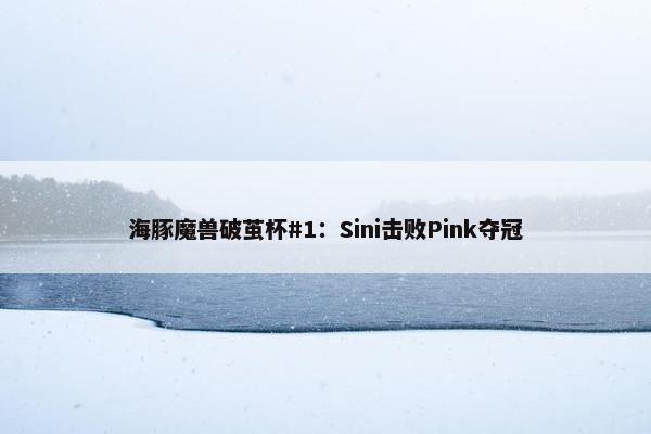 海豚魔兽破茧杯#1：Sini击败Pink夺冠